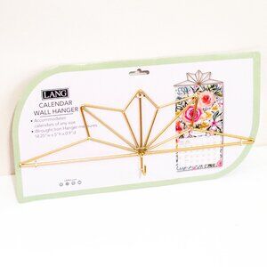 LANG Gold Geo Calendar Wall Hanger Wrought Iron 14"w x 6"h Metal Star Decor NWT